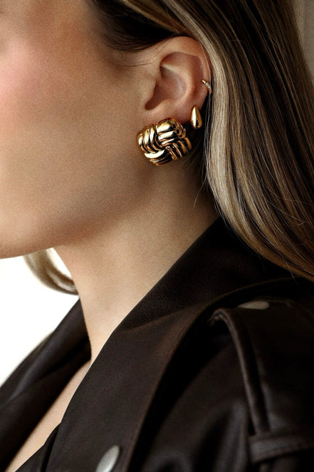 PUFFED SQUARE EARRINGS